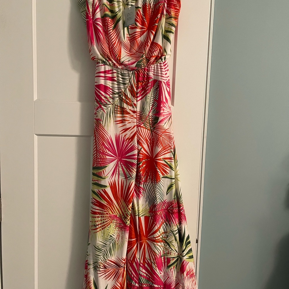 NWT SIZE L Beach Break Strapless jumpsuit cover up